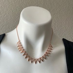 Melanie Auld Rose Gold Triangle Silhouette Collar Necklace 17” EUC